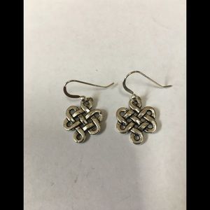 Pewter Celtic Knot Earrings, with French Hook